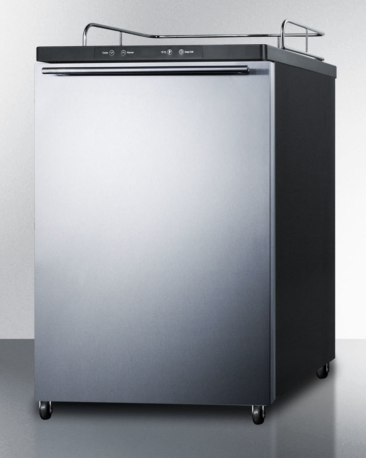 Freestanding  Beer Dispenser, Auto Defrost With Digital Thermostat, Ss Door, Horizontal Handle, And Black Cabinet - SBC635MNKSSHH Summit
