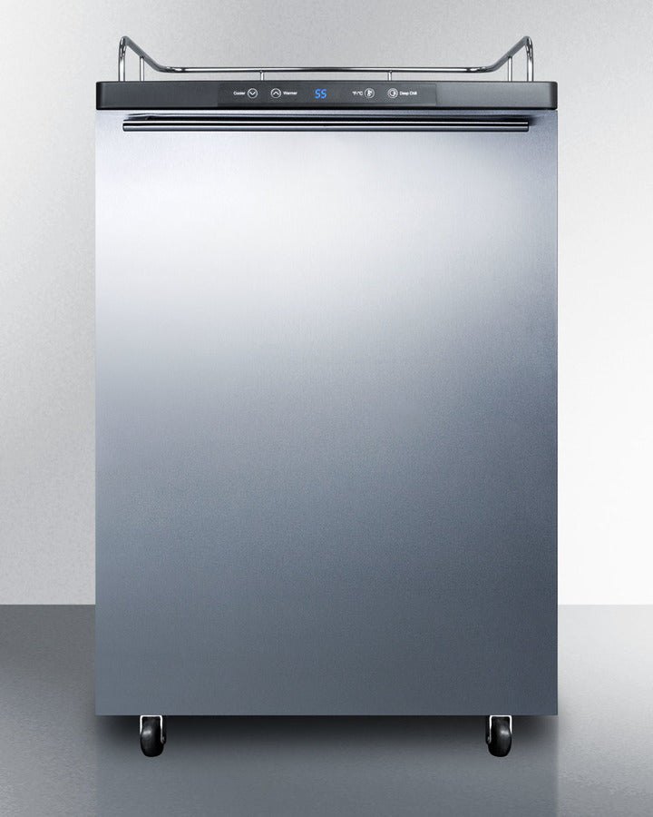 Freestanding  Beer Dispenser, Auto Defrost With Digital Thermostat, Ss Door, Horizontal Handle, And Black Cabinet - SBC635MNKSSHH Summit