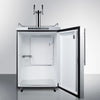 Freestanding  Outdoor Beer Dispenser, Auto Defrost With Digital Thermostat, Stainless Steel Wrapped Exterior, Thin Handle, And Dual Tap System - SBC635MOSHVTWIN Summit