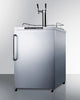 Freestanding  Outdoor Beer Dispenser, Auto Defrost With Digital Thermostat, Stainless Steel Wrapped Exterior, Towel Bar Handle, And Dual Tap System - SBC635MOSTWIN Summit