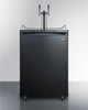 Freestanding  Beer Dispenser, Auto Defrost With Digital Thermostat, Black Exterior Finish, And Dual Tap System - SBC635MTWIN Summit