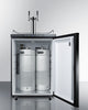 Freestanding  Beer Dispenser, Auto Defrost With Digital Thermostat, Black Exterior Finish, And Dual Tap System - SBC635MTWIN Summit