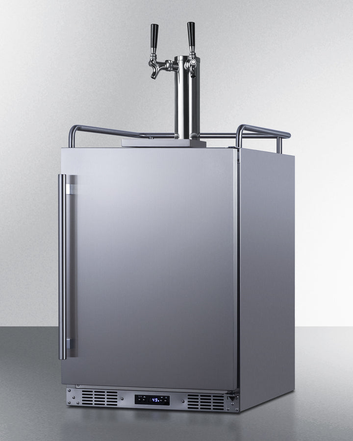 Built-In Commercially Approved Dual Tap Cold Brew Kegerator In Stainless Steel - SBC682CFTWIN Summit