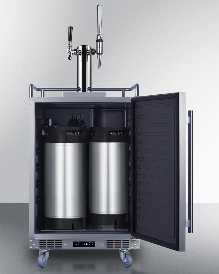 Built-In Commercially Approved Dual Tap Combo Cold Brew And Nitro Coffee Kegerator In Stainless Steel - SBC682CMTWIN Summit