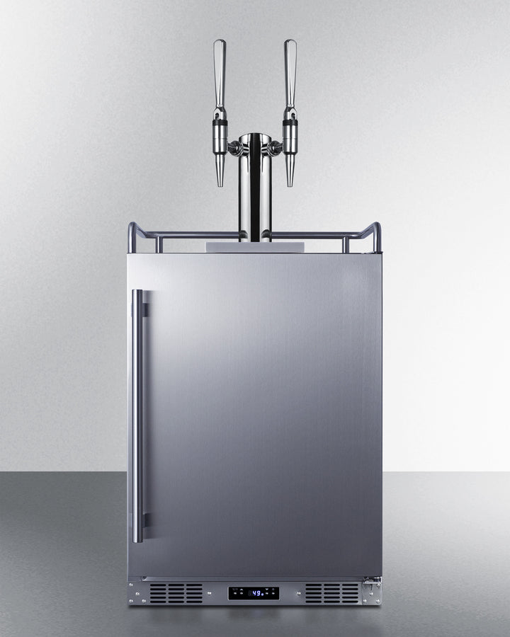 Built-In Commercially Approved Dual Tap Nitro Coffee Kegerator In Stainless Steel - SBC682NCFTWIN Summit