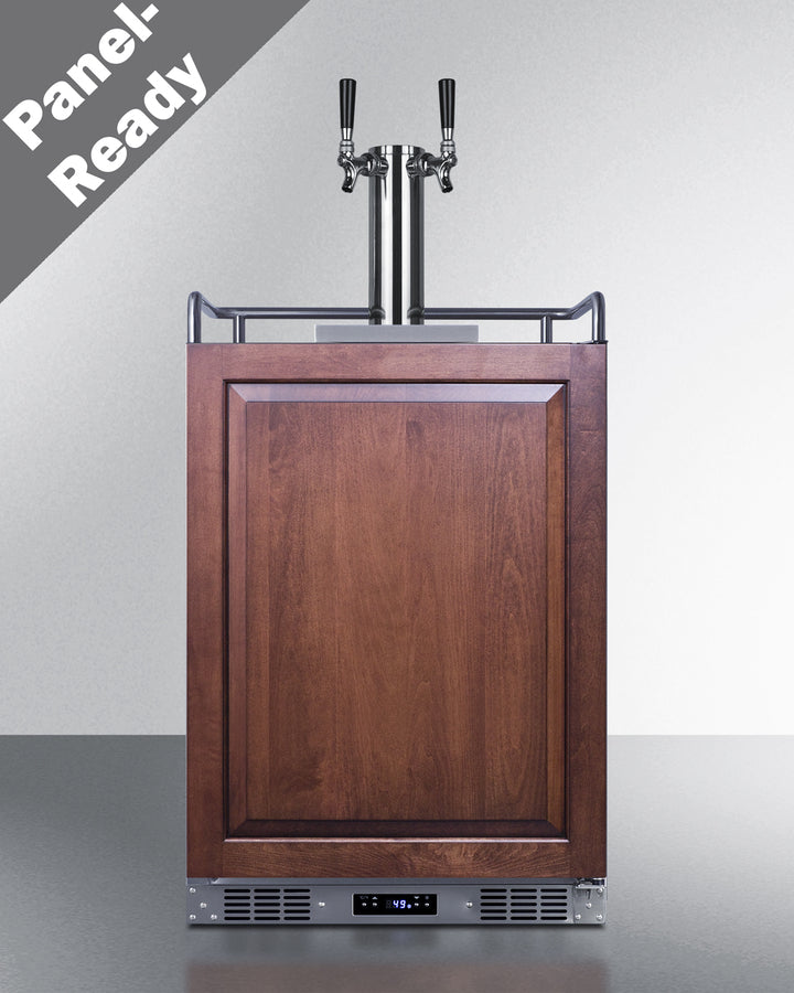 Built-In Commercially Approved Dual Tap Cold Brew Kegerator In Stainless Steel With Panel-Ready Door - SBC682PNRCFTWIN Summit