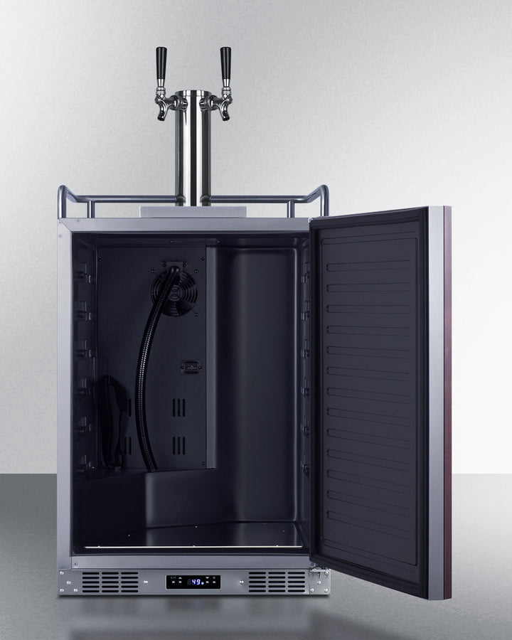 Built-In Commercially Approved Dual Tap Cold Brew Kegerator In Stainless Steel With Panel-Ready Door - SBC682PNRCFTWIN Summit
