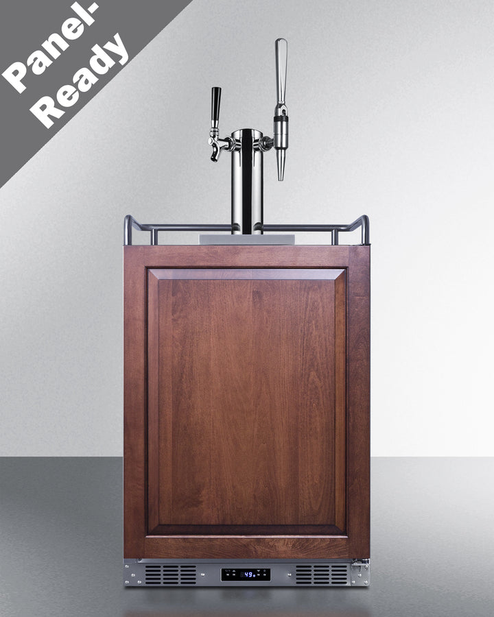 Built-In Commercially Approved Dual Tap Combo Cold Brew And Nitro Coffee Kegerator In Stainless Steel With Panel-Ready Door - SBC682PNRCMTWIN Summit