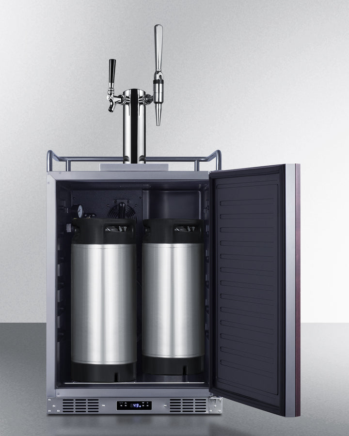 Built-In Commercially Approved Dual Tap Combo Cold Brew And Nitro Coffee Kegerator In Stainless Steel With Panel-Ready Door - SBC682PNRCMTWIN Summit