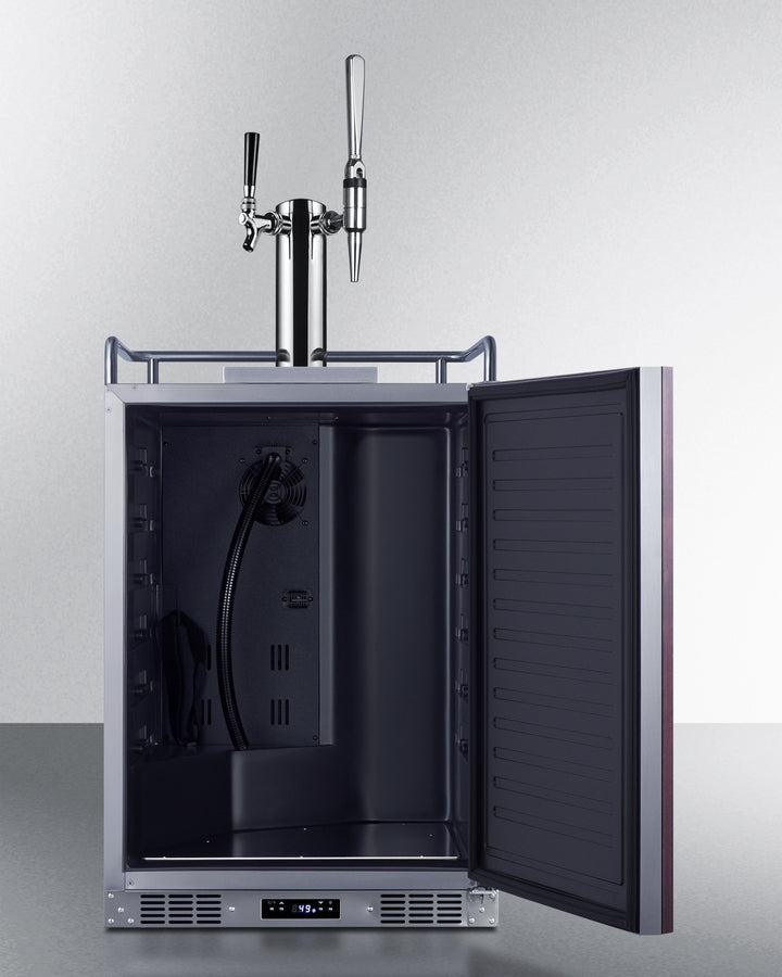 Built-In Commercially Approved Dual Tap Combo Cold Brew And Nitro Coffee Kegerator In Stainless Steel With Panel-Ready Door - SBC682PNRCMTWIN Summit