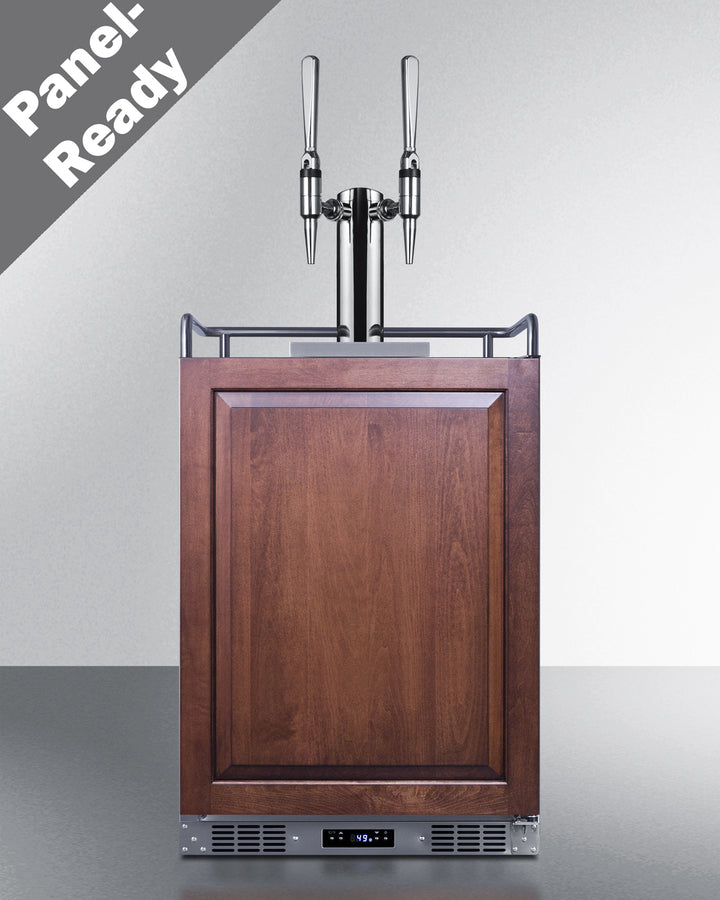 Built-In Commercially Approved Dual Tap Nitro Coffee Kegerator In Stainless Steel With Panel-Ready Door - SBC682PNRNCFTWIN Summit