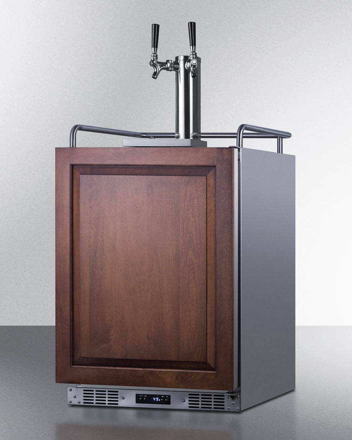 Built-In Undercounter Dual Tap Beer Kegerator In Complete Stainless Steel With Panel-Ready Door - SBC682PNRTWIN Summit