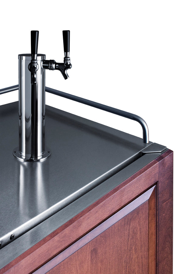 Built-In Undercounter Dual Tap Beer Kegerator In Complete Stainless Steel With Panel-Ready Door - SBC682PNRTWIN Summit
