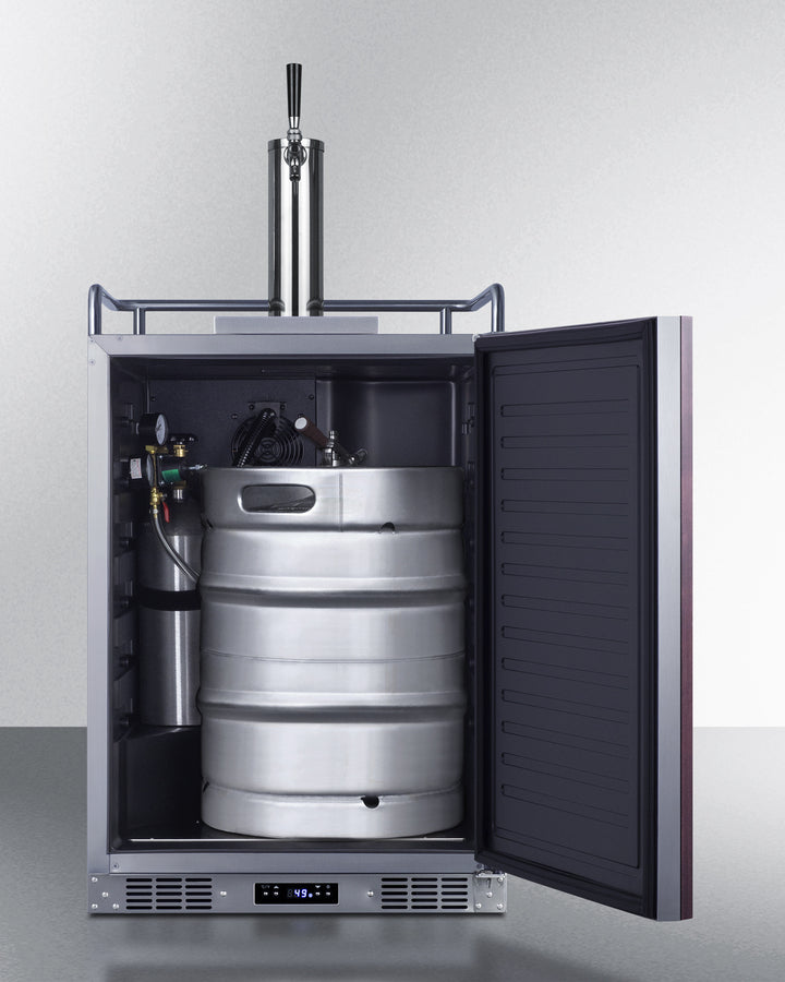 Built-In Undercounter Single Tap Beer Kegerator In Complete Stainless Steel With Panel-Ready Door - SBC682PNR Summit