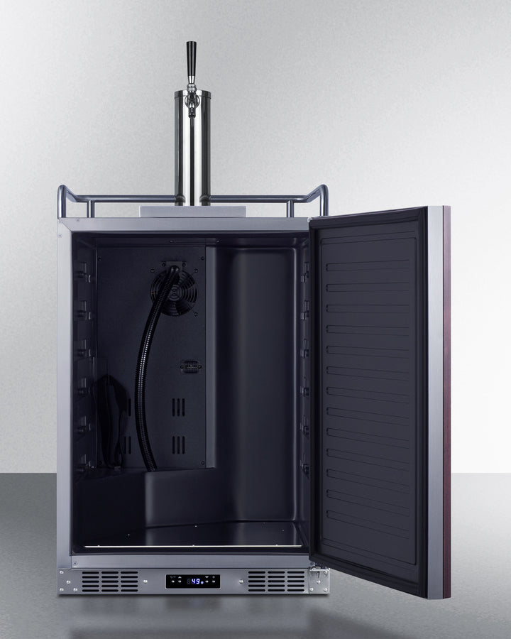 Built-In Undercounter Single Tap Beer Kegerator In Complete Stainless Steel With Panel-Ready Door - SBC682PNR Summit
