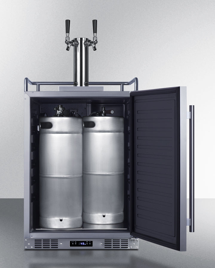 Built-In Commercially Approved Dual Tap Wine Kegerator In Stainless Steel - SBC682WKDTWIN Summit