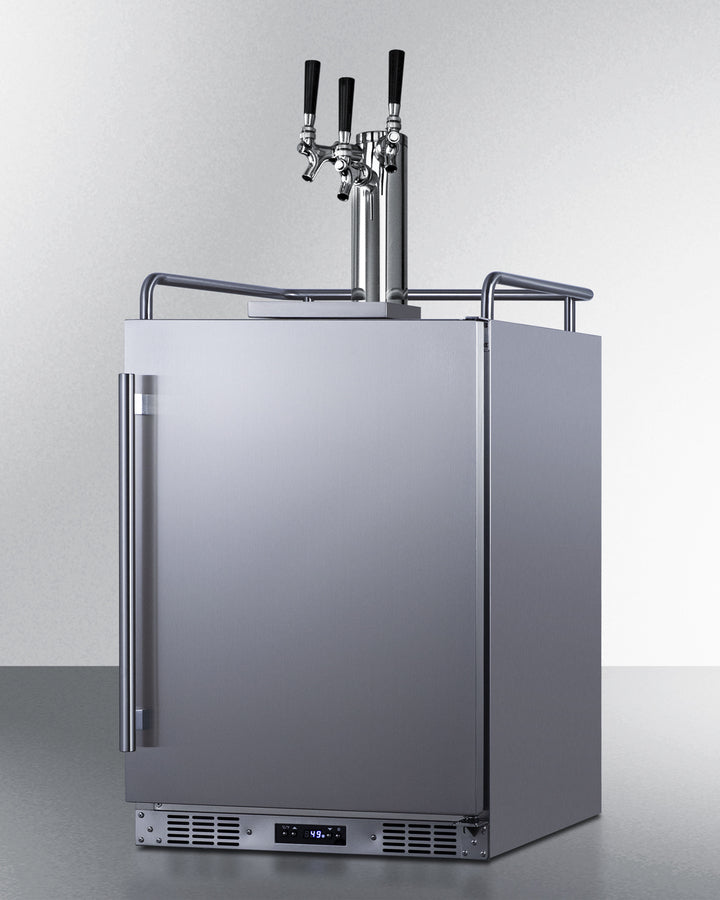 Built-In Undercounter Outdoor Triple Tap Beer Kegerator In Complete Stainless Steel - SBC683OSTRIPLE Summit