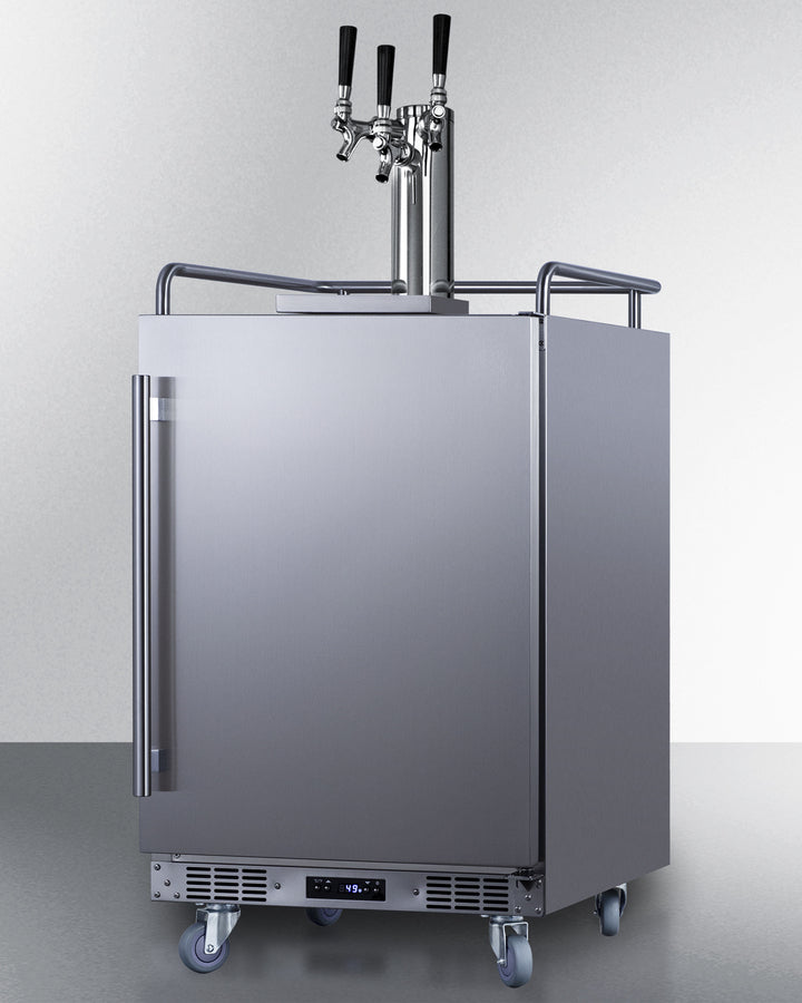 Built-In Undercounter Outdoor Triple Tap Beer Kegerator In Complete Stainless Steel - SBC683OSTRIPLE Summit