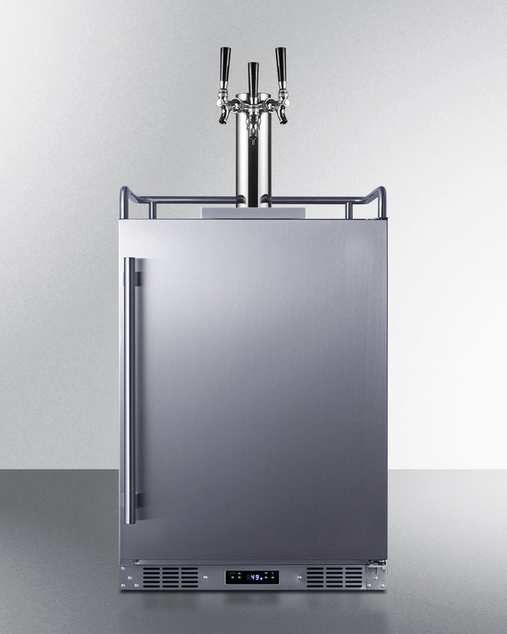 Built-In Undercounter Outdoor Triple Tap Beer Kegerator In Complete Stainless Steel - SBC683OSTRIPLE Summit