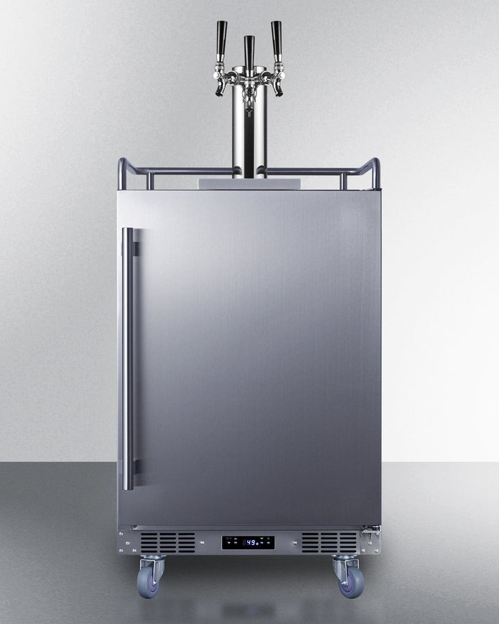 Built-In Undercounter Outdoor Triple Tap Beer Kegerator In Complete Stainless Steel - SBC683OSTRIPLE Summit