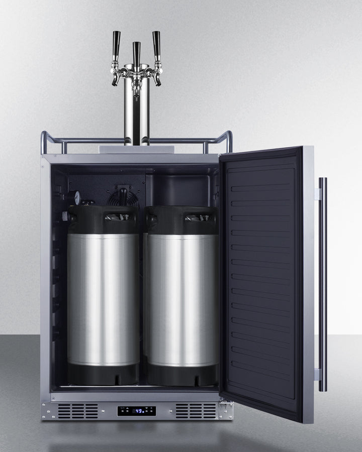 Built-In Undercounter Outdoor Triple Tap Beer Kegerator In Complete Stainless Steel - SBC683OSTRIPLE Summit