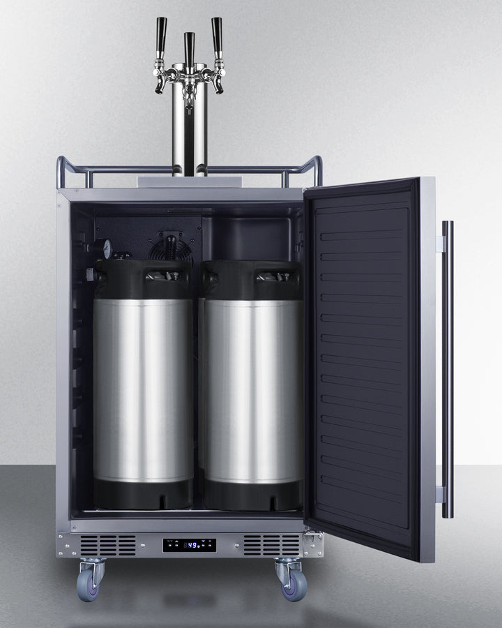 Built-In Undercounter Outdoor Triple Tap Beer Kegerator In Complete Stainless Steel - SBC683OSTRIPLE Summit