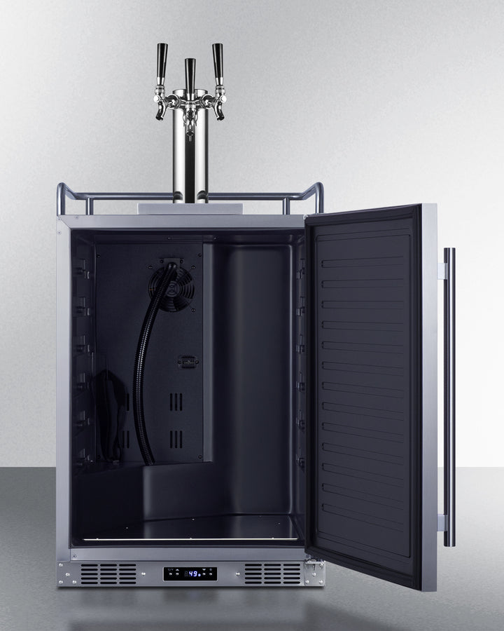 Built-In Undercounter Outdoor Triple Tap Beer Kegerator In Complete Stainless Steel - SBC683OSTRIPLE Summit