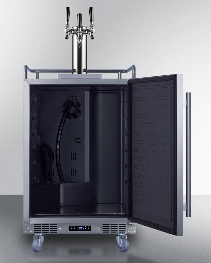 Built-In Undercounter Outdoor Triple Tap Beer Kegerator In Complete Stainless Steel - SBC683OSTRIPLE Summit