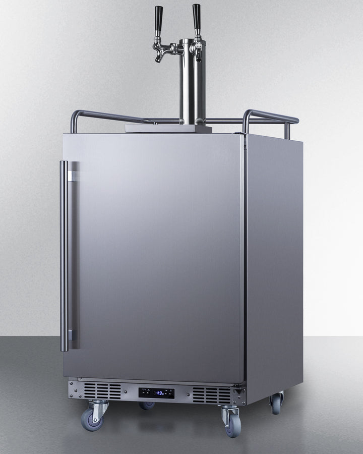 Built-In Undercounter Outdoor Double Tap Beer Kegerator In Complete Stainless Steel - SBC683OSTWIN Summit