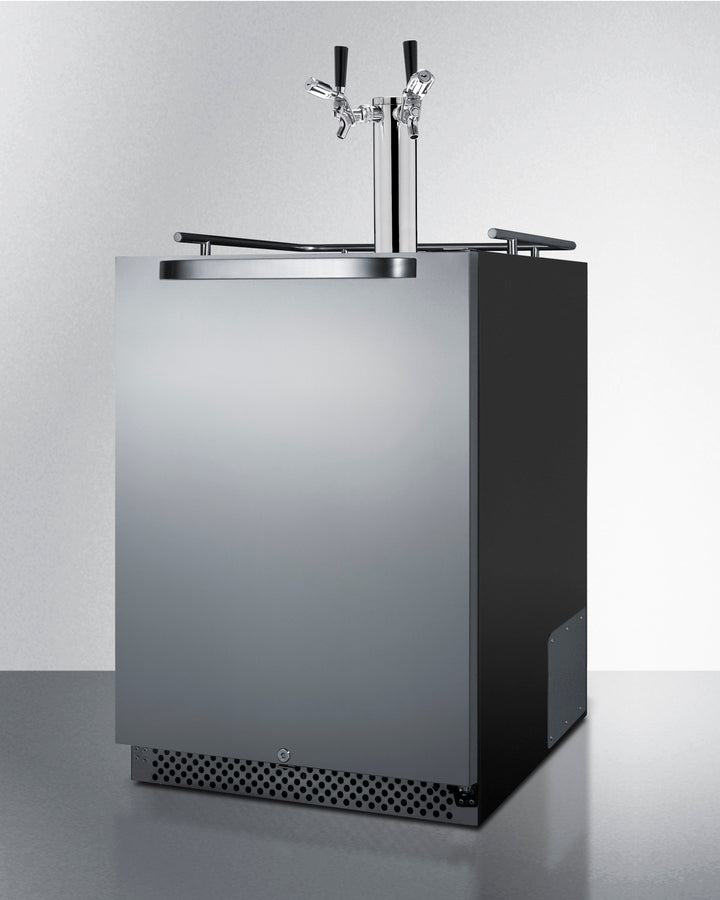 Commercial Indoor/Outdoor Beer Dispenser With Dual Tap Kit And 2 Taplocks Included - SBC696OSTWINTL Summit Commercial