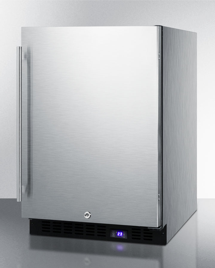 Frost-Free Outdoor Freezer In Complete Stainless Steel, With Digital Thermostat, LED Lighting, And Lock - SPFF51OSCSS Summit