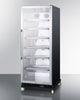 Commercial Mini Reach-In Beverage Center With Glass Door, Black Cabinet, And Dolly - SCR1156RI Summit Commercial