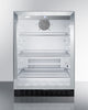 Built-In Undercounter Glass Door Beverage Refrigerator With Digital Controls, Lock, And Black Cabinet - SCR2464 Summit