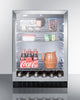 Built-In Undercounter Glass Door Beverage Refrigerator With Digital Controls, Lock, And Black Cabinet - SCR2464 Summit