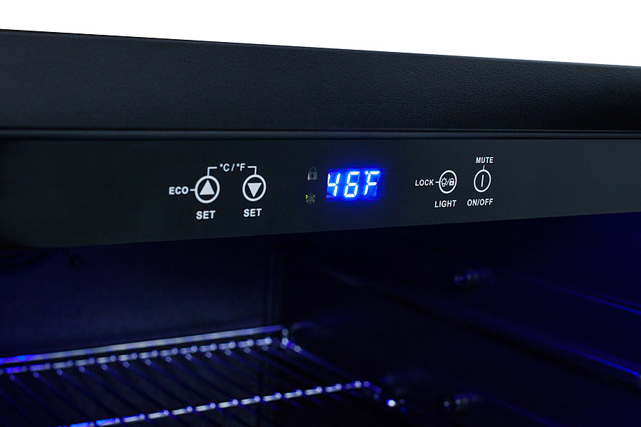 Built-In Undercounter Beverage Refrigerator With Panel-Ready Glass Door, Digital Controls, Lock, And Black Cabinet - SCR2466BPNR Summit