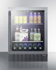 Built-In Undercounter Beverage Refrigerator With Seamless Trimmed Glass Door, Digital Controls, Lock, And Stainless Steel Cabinet - SCR2466BCSS Summit