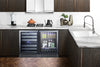 Dual Zone Built-In Wine Cellar With Seamless Ss Trimmed Glass Door, Full Extension Shelves, Digital Thermostat, And Black Cabinet - SWC532BLBIST Summit