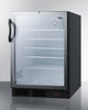 Commercial Glass Door Built-In ADA Compliant Craft Beer And Wine Refrigerator With Digital Thermostat, Black Cabinet, And Lock - SCR600BGLBIDTPUBADA Summit Commercial