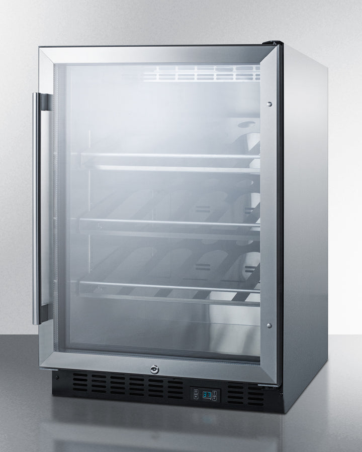 Commercial Built-In Undercounter Wine Cellar With Champagne Style Shelving - SCR610BLCHCSS Summit Commercial