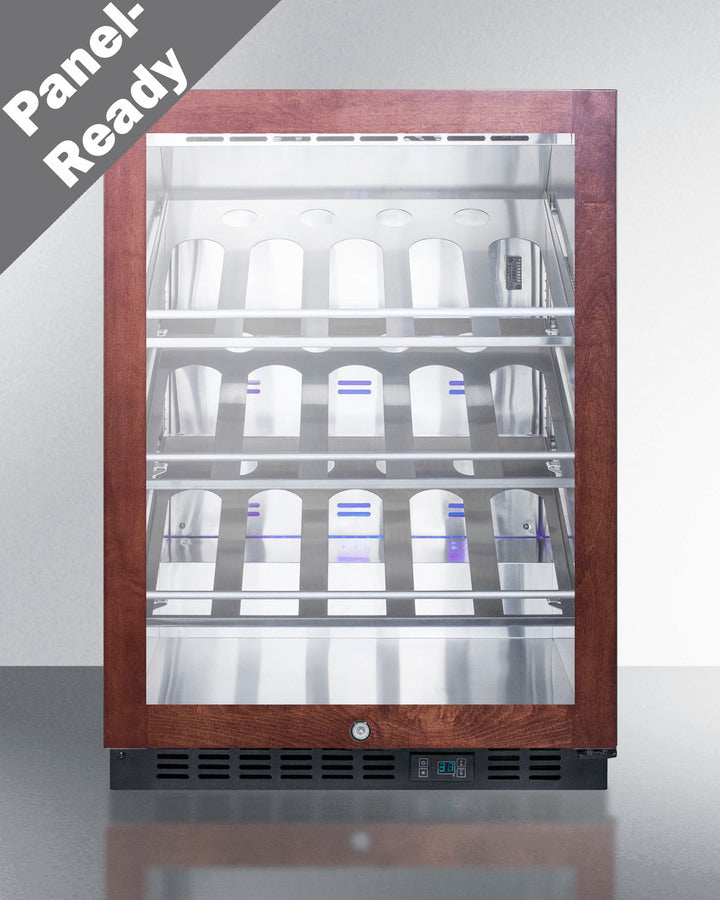 Commercial Built-In Undercounter Wine Cellar With Champagne Style Shelving And Panel-Ready Glass Door - SCR610BLCHPNR Summit Commercial