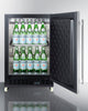 Mini Reach-In Beverage Center With Black Cabinet, Stainless Steel Door, And Dolly - SCR610BLSDRI Summit Commercial