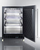Mini Reach-In Beverage Center With Black Cabinet, Stainless Steel Door, And Dolly - SCR610BLSDRI Summit Commercial