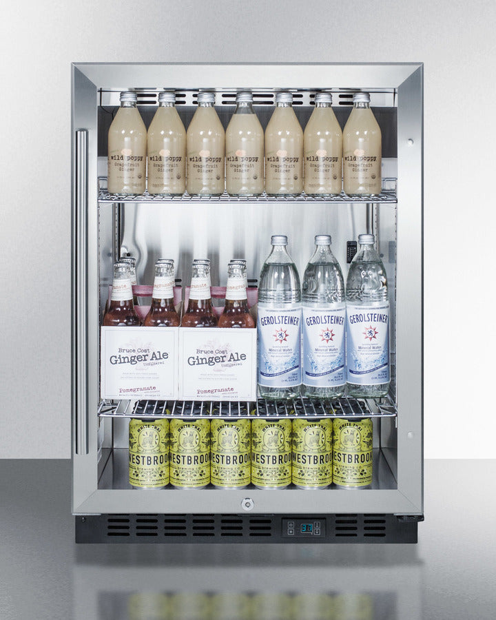 Built-In Undercounter Commercial Beverage Center With Stainless Steel And Wrapped Cabinet - SCR610BLCSS Summit Commercial