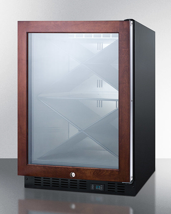 Commercial Built-In Undercounter Wine Cellar With Diamond Style Shelving And Panel-Ready Glass Door - SCR610BLXPNR Summit Commercial