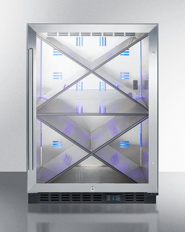 Commercial Built-In Undercounter Wine Cellar With Diamond Style Shelving - SCR610BLX Summit Commercial