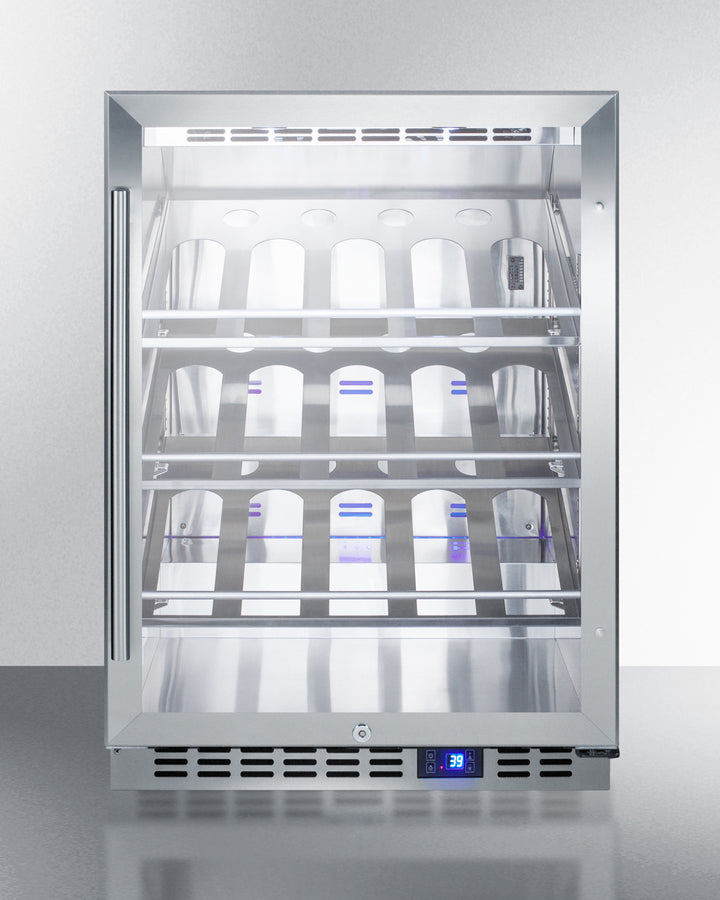 Commercial Outdoor Built-In Undercounter Wine Cellar With Champagne Style Shelving - SCR611GLOSCH Summit Commercial