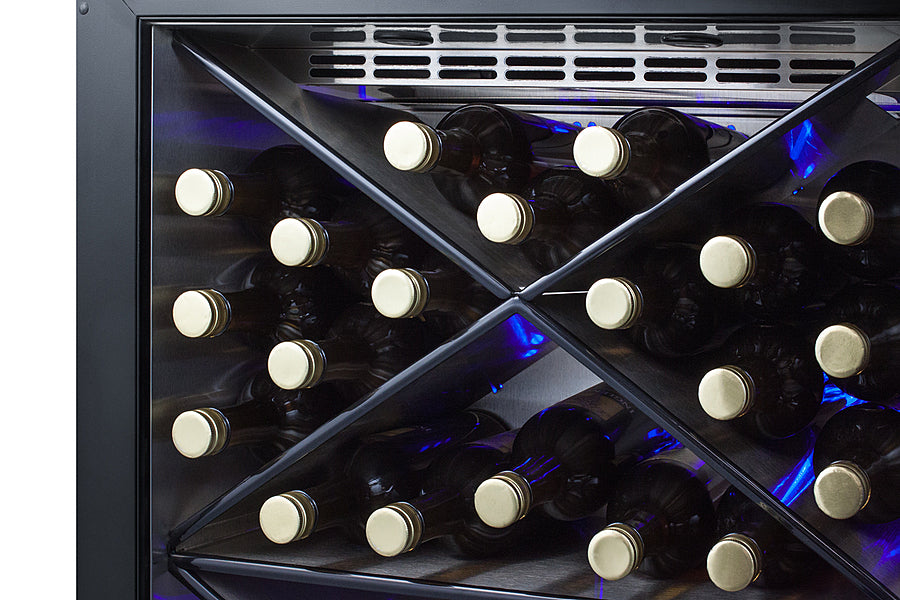 Commercial Outdoor Built-In Undercounter Wine Cellar With Diamond Style Shelving - SCR611GLOSX Summit Commercial