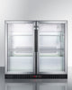 Commercial Back Bar Beverage Center For Freestanding Use, With Self-Closing French Doors And Stainless Steel Wrapped Cabinet - SCR7012DBCSS Summit Commercial