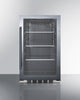 19'' Wide Shallow Depth Indoor/Outdoor Beverage Center With Glass Door And Black Interior - SPR488BOSH34 Summit