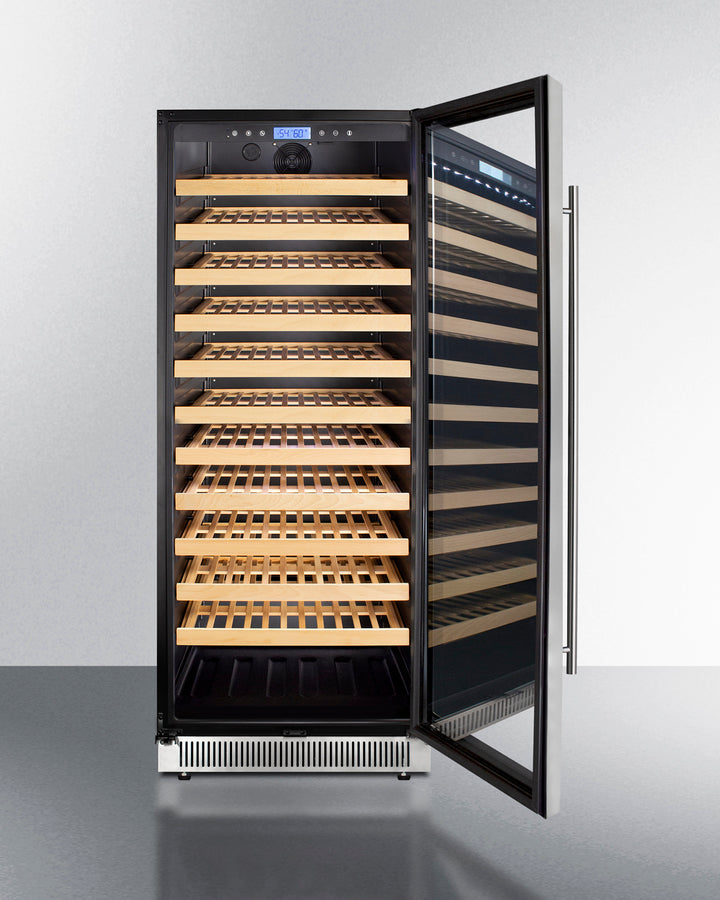 Upright Single-Zone Wine Cellar With Glass Door, Digital Thermostat, And Black Cabinet - SWC1127B Summit